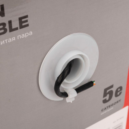 01-0045 Кабель витая пара U/UTP кат.5E 4х2х24AWG solid CU PE Outdoor черн. (м) Rexant 