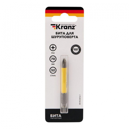 KR-92-0416-1 Бита для шуруповерта PH2х70мм (уп.1шт) Kranz 