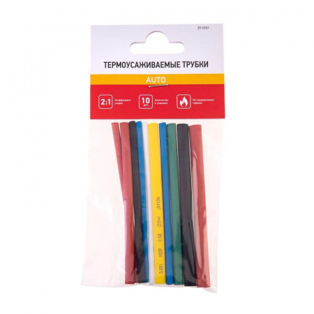 29-0101 Набор трубок термоусадочных тонкостен. №1 (АВТО) разноцвет. Rexant 
