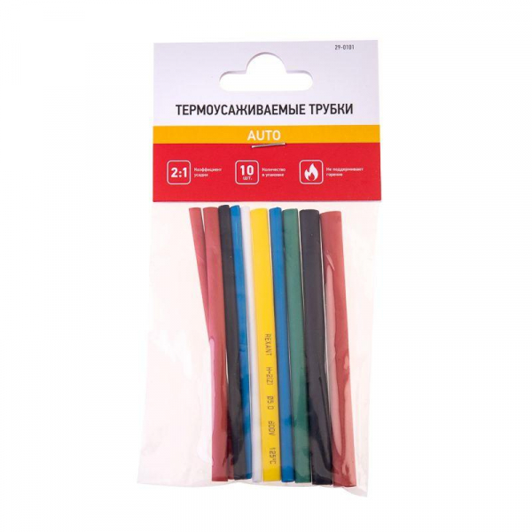 29-0101 Набор трубок термоусадочных тонкостен. №1 (АВТО) разноцвет. Rexant 