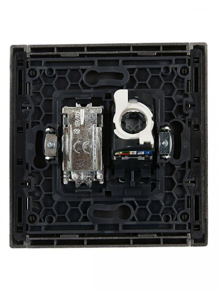 FP-AK20-1-K46 Розетка 2-м TV+RJ45 кат.5E FORTE&PIANO FP536 сталь IEK 