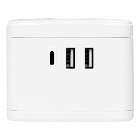 UBA-CUB-2-TC Удлинитель "Куб" 2х1.3м 2USB 2.4А+Type C + Ночник 1кв.мм EKF 
