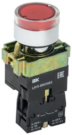 BBT50-BW-K04 Кнопка LAY5-BW3461 1НО с подсветкой красн. KARAT IEK 