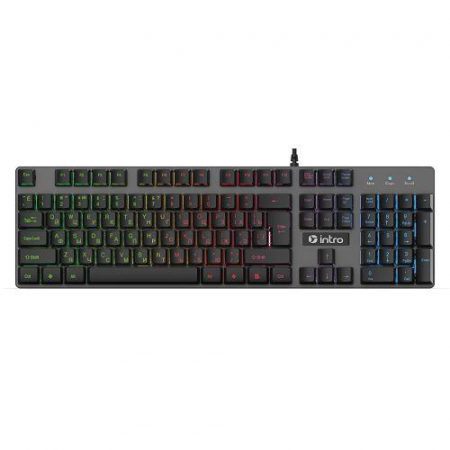 Б0060192 Клавиатура KG480 игровая проводная металл. с подсветкой черн. Intro 