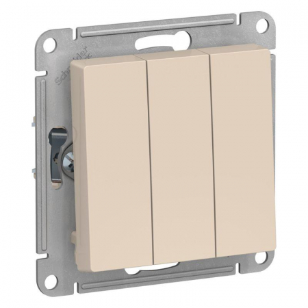 ATN000231 Выключатель 3-кл. СП AtlasDesign 10А IP20 (сх. 1+1+1) 10AX механизм беж. SE 
