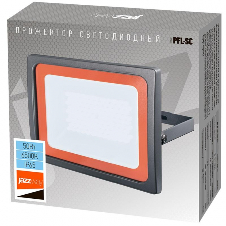5001435 Прожектор светодиодный PFL-SC 50Вт 6500К IP65 190-260В ДО закален. матов. стекло JazzWay 