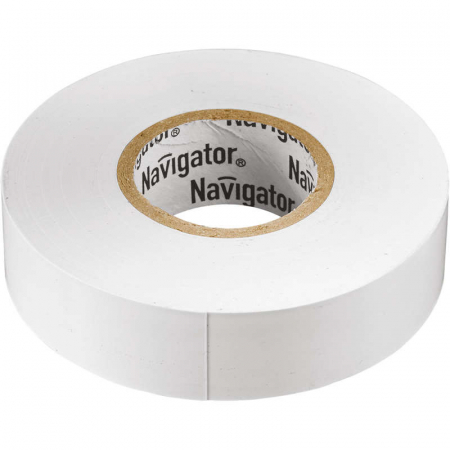 71109 Изолента ПВХ 19мм (рул.20м) бел. NIT-A19-20/WH Navigator 