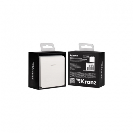 KR-78-0716-1 Выключатель проходной (переключатель) 1-кл. СП ROUND MIELE 10А с подсветкой перламутр Kranz 