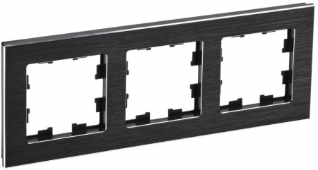BR-M32-M-K02 Рамка 3-м BRITE РУ-3-1-БрЧ металл черн. IEK 