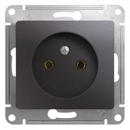 GSL001341 Розетка 1-м СП Glossa 16А IP20 250В без заземл. механизм графит SE 