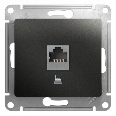 GSL000781K Розетка компьютерная 1-м Glossa RJ45 кат.5E механизм антрацит SE 