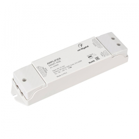 023830 Усилитель SMART-RGB (12-24В 3х6А) (IP20 пластик) Arlight 