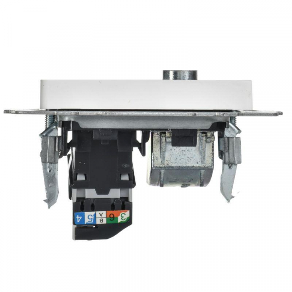 BR-AK20-1-K91 Розетка 2-м BRITE РТВ/РК12-БрАБ TV+RJ45 кат.5E механизм арктич. бел. IEK 