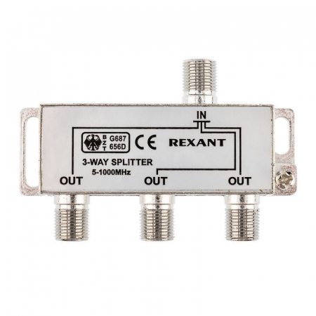 05-6002 Делитель ТВ "краб" х3 под F разъем 5-1000 МГц Rexant 