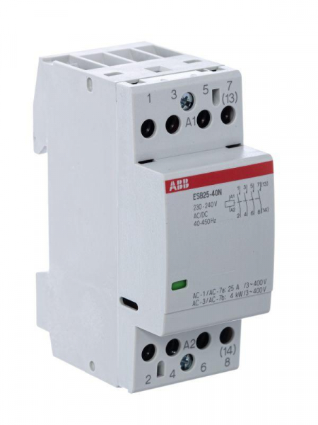 1SAE231111R0640 Контактор ESB25-40N-06 модульный (25А АС-1 4НО) катушка 230В AC/DC ABB 