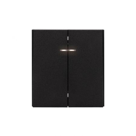 KR-78-0714-5 Выключатель 2-кл. СП STRONG MIELE 10А с подсветкой антрацит Kranz 