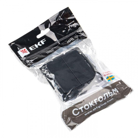 EZV10-027-10 Переключатель проходной 2-кл. Стокгольм 10А механизм черн. PROxima EKF 