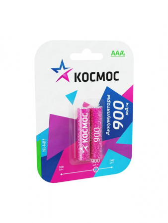 KOCR03NIMH(900MAH) Аккумулятор AAA/R03 900мА.ч NI-MN BP-2 (блист.2шт) КОСМОС 