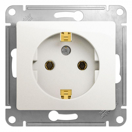 GSL000643 Розетка 1-м СП Glossa 16А IP20 с заземл. механизм перламутр. SE 