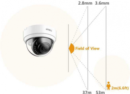 1184253 Видеокамера IP Dome Lite 2MP 2.8-2.8мм цветная IPC-D22P-0280B-imou корпус бел. IMOU 