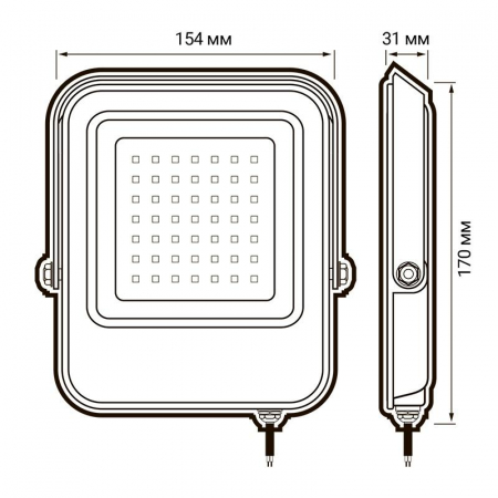 5039711 Прожектор светодиодный PFL-V 30Вт 6500К IP65 JazzWay 