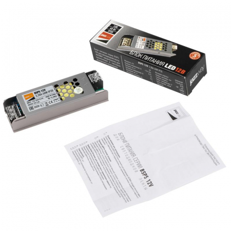 3329334A Блок питания для светодиодной ленты 40Вт 3.3А 12В IP20 BSPS метал. JazzWay 