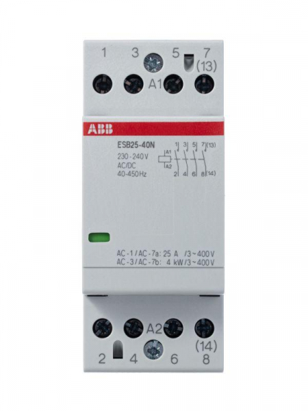 1SAE231111R0640 Контактор ESB25-40N-06 модульный (25А АС-1 4НО) катушка 230В AC/DC ABB 
