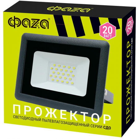 5032057 Прожектор светодиодный СДО-10 20Вт 6500К IP65 230В ДО GR ФАZА 