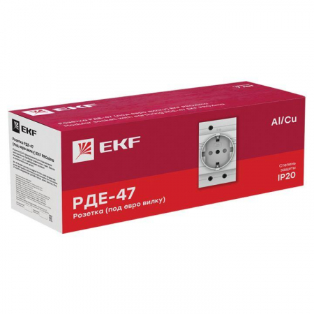 mdse-47-pro Розетка на DIN-рейку РДЕ-47 230В для евро вилки с заземл. PROxima EKF 