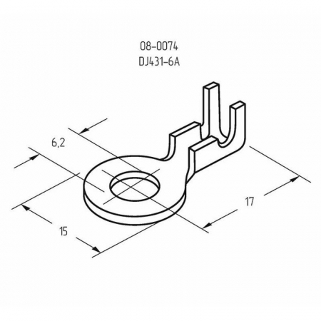 08-0074 Наконечник кольцевой d6.2мм 0.5-0.8кв.мм НК 6-0.5-0.8 Rexant 