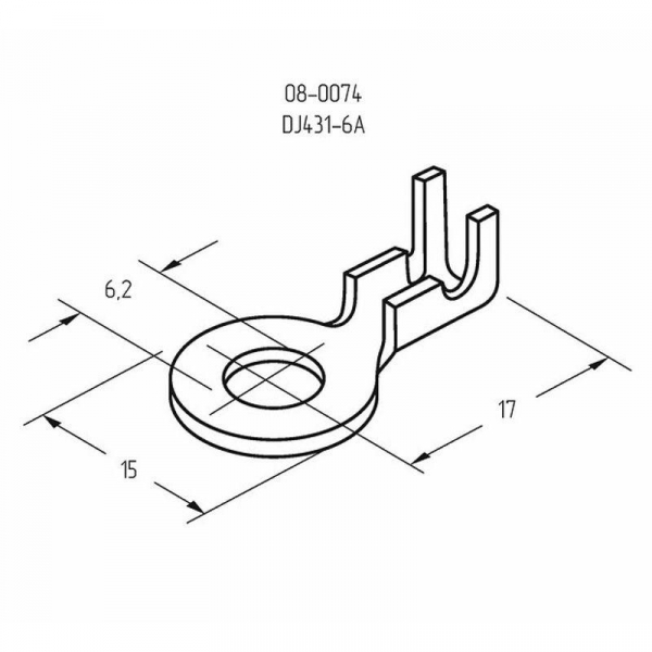 08-0074 Наконечник кольцевой d6.2мм 0.5-0.8кв.мм НК 6-0.5-0.8 Rexant 