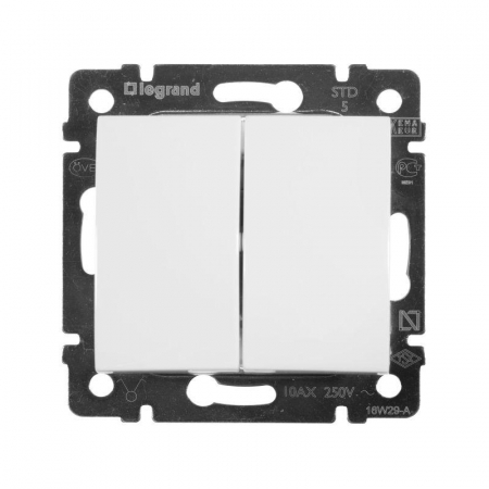 774405 Выключатель 2-кл. СП Valena 10А IP31 250В механизм бел. IEK 