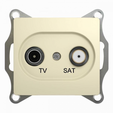 GSL000297 Розетка телевизионная оконечная TV/SAT 1-м СП Glossa 1дБ механизм беж. SE 