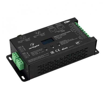 028449 Декодер SMART-K55-DMX (12-24В 5х6А XLR3) металл Arlight 
