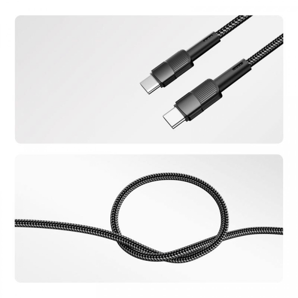 18-7072 Кабель Type-C-Type-C 5А 100Вт 1м черн. нейлон. оплетка Rexant 