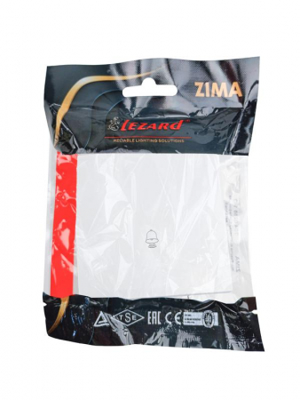 704-0288-103QC Кнопка звонка СП ZIMA IP20 безвинт. зажим бел. LEZARD 