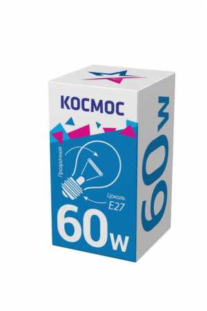 LKsmSt55CL60E27v2 Лампа накаливания 60Вт A50/A55 прозрачная E27 230В КОСМОС 