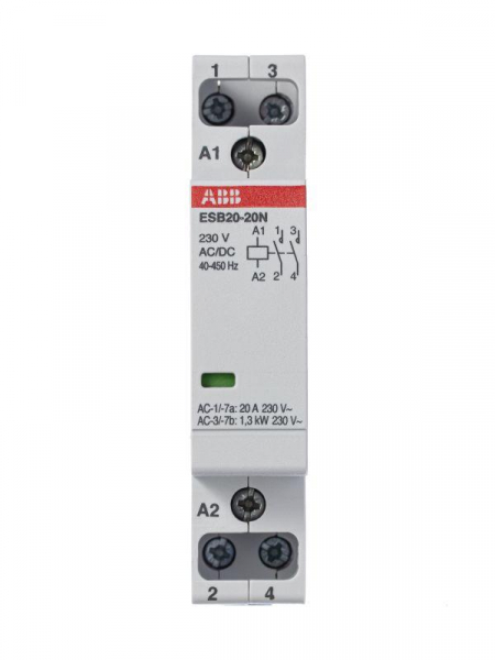 1SBE121111R0620 Контактор ESB20-20N-06 модульный (20А АС-1 2НО) катушка 230В AC/DC ABB 