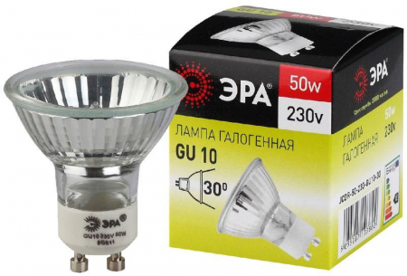 C0027386 Лампа галогенная GU10-JCDR (MR16) -50W-230V ЭРА 