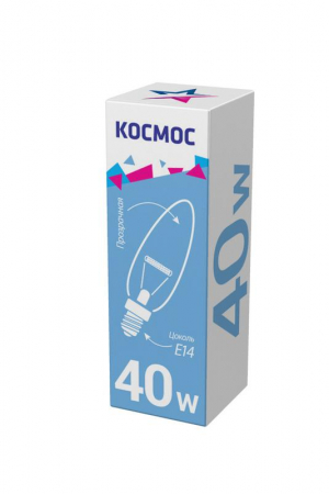 LKsmSCnCL40E14v2 Лампа накаливания Свеча 40Вт E14 прозр. Космос 