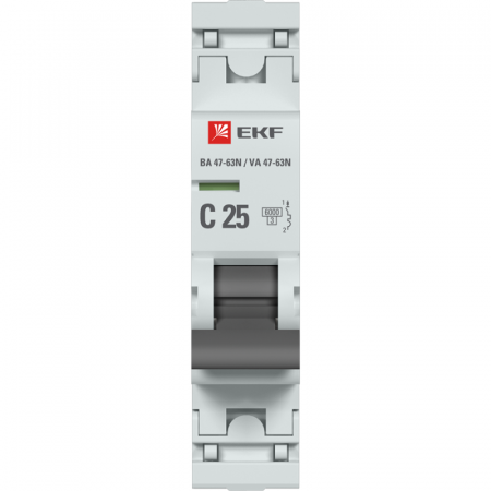 M636125C Выключатель автоматический модульный 1п C 25А 6кА ВА 47-63N PROxima EKF 