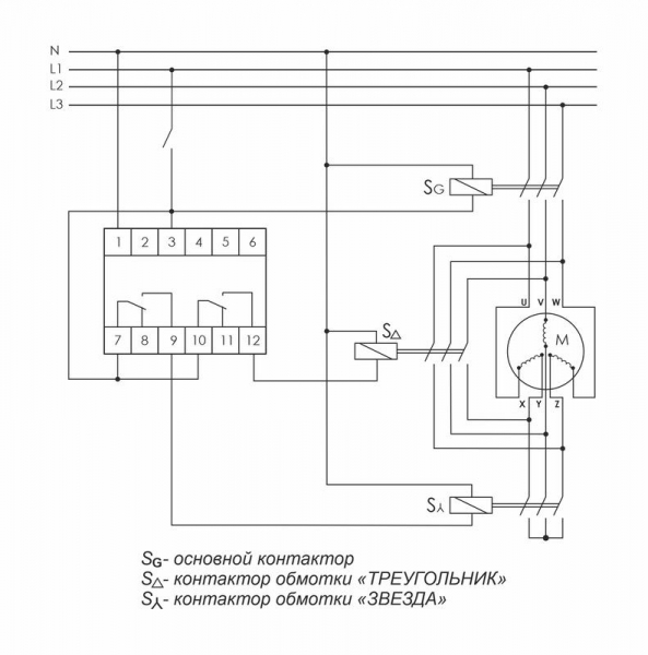 EA02.001.020 Реле времени PCG-417 2х8А 230В 2НО IP20 звезда-треугольник для пуска электродвиг. монтаж на DIN-рейке F&F 
