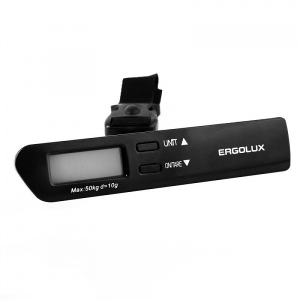 15133 Весы ручные электронные ELX-SB04-C02 до 50кг безмен черн. Ergolux 