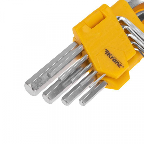 KR-12-5215 Набор ключей имбусовых HEX 1.5-10мм CrV 9шт Kranz 