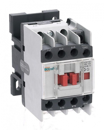 22113DEK Контактор КМ-103 18А кат. 220В AC 1НО+1НЗ AC-3 DEKraft 