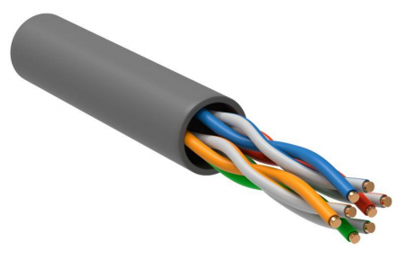 LC1-C5E04-121 Кабель витая пара U/UTP кат.5E 4х2х24AWG solid LSZH сер. (м) ITK 