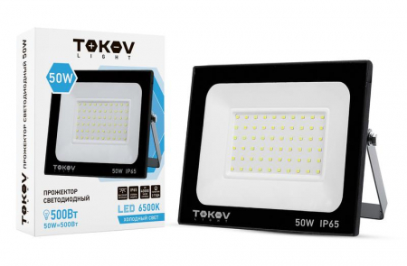 TKL-FL/LED-50-6.5K-IP65 Прожектор светодиодный 50Вт 3400лм 6500К IP65 черн. (TKL) TOKOV ELECTRIC 