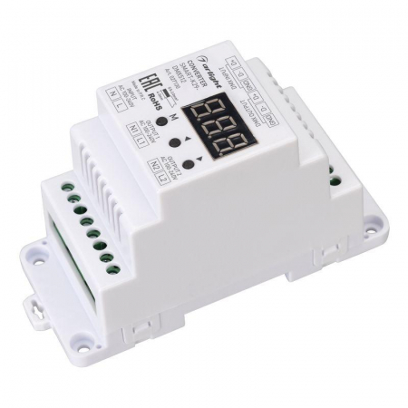 027130 Конвертер SMART-K29-DMX512 (230В 2х1.2А TRIAC DIN) пластик Arlight 
