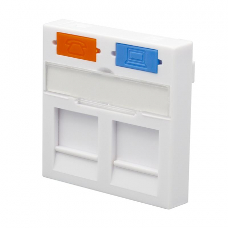 10-0303 Панель лицевая 2 порта 45х45 Keystone шторки SUPRLAN 