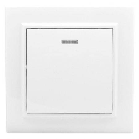 ERV10-121-10 Выключатель 1-кл. СП Минск 10А IP20 с индикатором бел. Basic EKF 